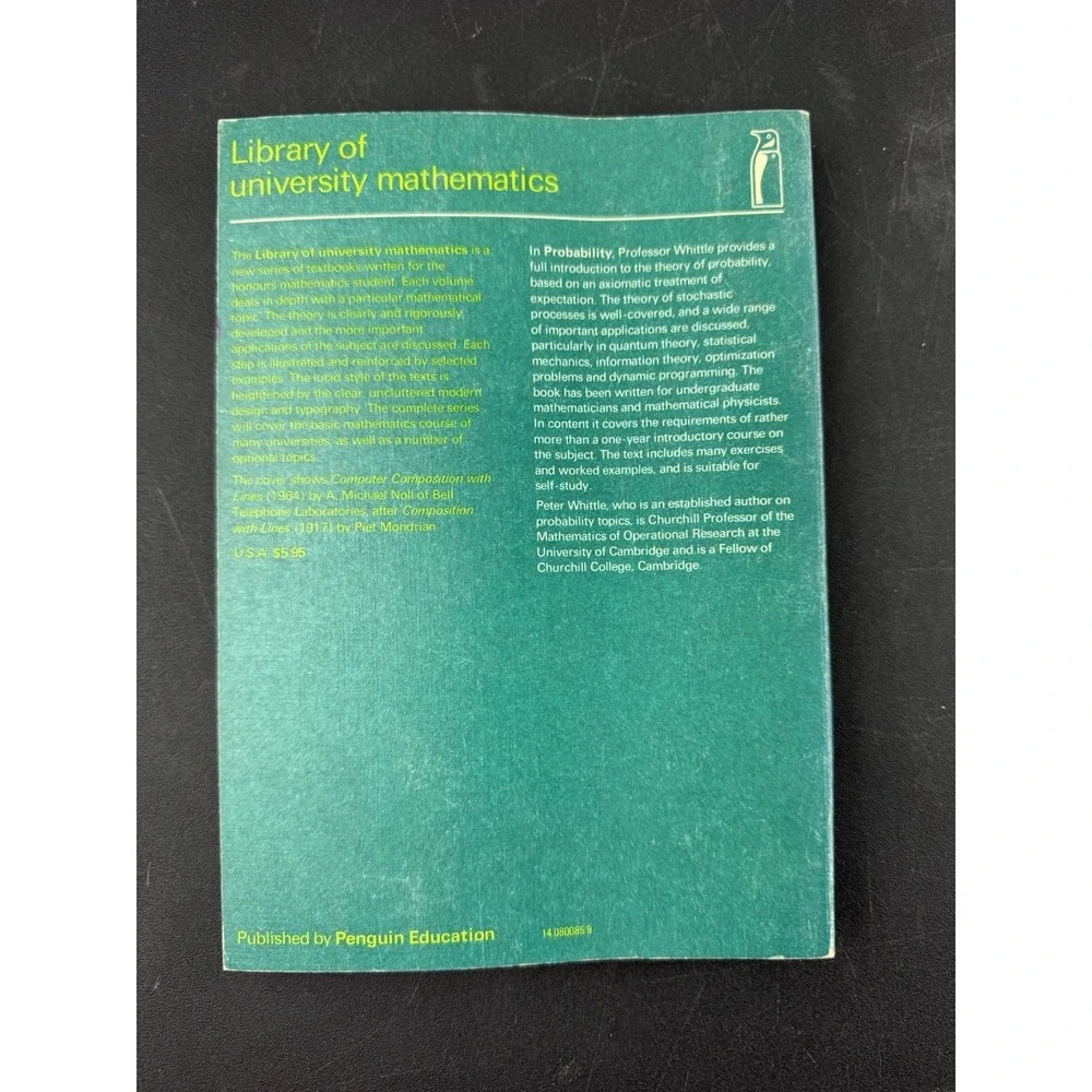 Probability Peter Whittle‎ 1970 pb